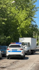 Police conduct traffic stop in Beryozovka, Russia