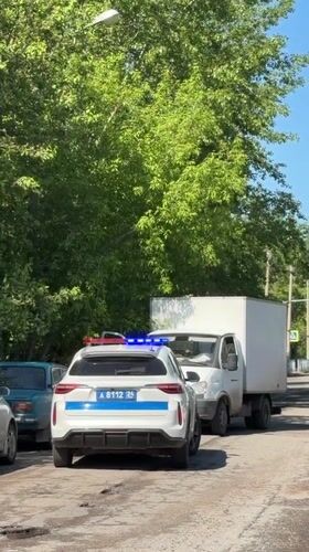 Police conduct traffic stop in Beryozovka, Russia