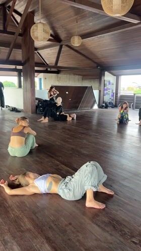 Early morning yoga class held in Mengwi studio