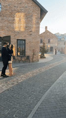 Social gathering and photo sessions in historic Brest courtyard