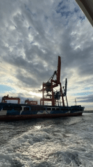 Boat traffic and cargo operations on the Bosphorus