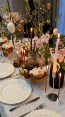 Easter dinner celebration documented in Beketovo, Russia