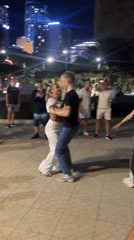 Couple performs salsa dance in Nha Trang public space
