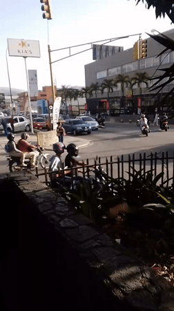 Evening street life documented in central Caracas