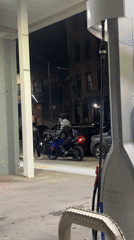 Costumed motorcyclist spotted at NYC gas station