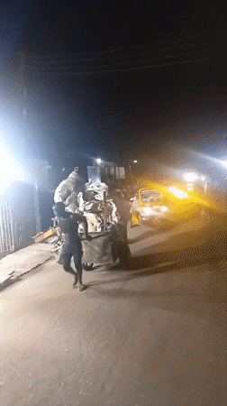 Nighttime street activity recorded in Isheri, Nigeria