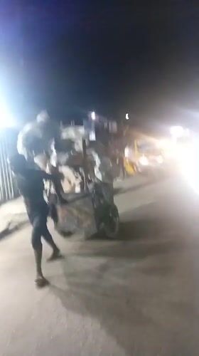 Nighttime street activity recorded in Isheri, Nigeria