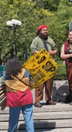 May Day protest rally held in New York public space