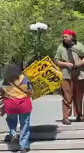 May Day protest rally held in New York public space