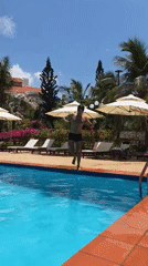 Resort Pool Swimming Session Captured in Vietnam