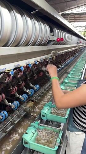 Inside a Nam Ban silk and textile factory at work