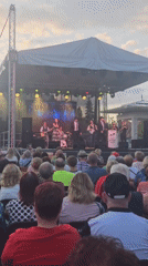 Blues Brothers Show live on outdoor stage in Hévíz