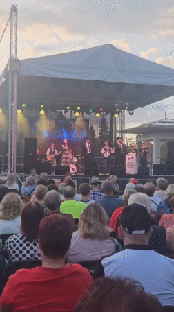 Blues Brothers Show live on outdoor stage in Hévíz