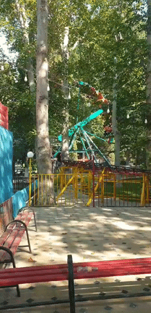 Quiet morning at a Fergana City amusement park