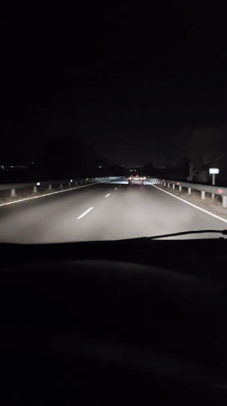 Late-night highway driving near Slanchevo, Bulgaria