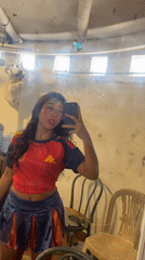 Two costume looks, mirror selfies and dance clips in Porlamar