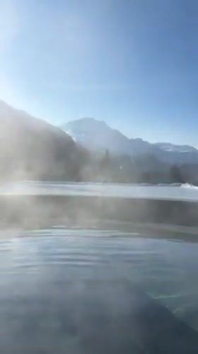 Winter resort scenes captured in Sankt Moritz Monday morning