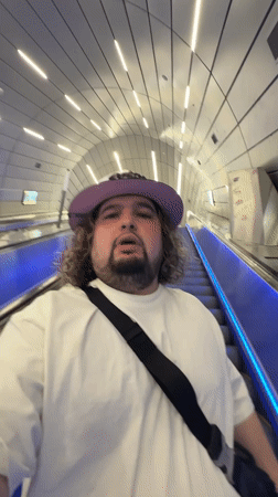 Man records selfie video on Jerusalem train station escalator