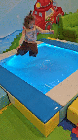 Children play at indoor facility in Khimki, Russia