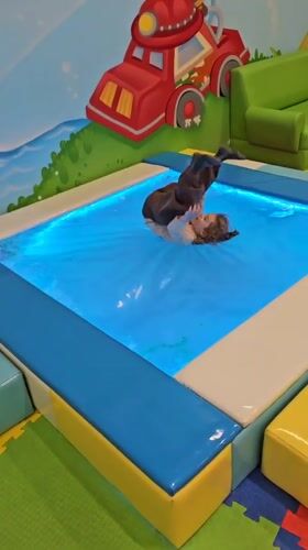 Children play at indoor facility in Khimki, Russia