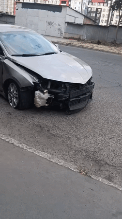 Damaged vehicle on Odesa street, July 2026