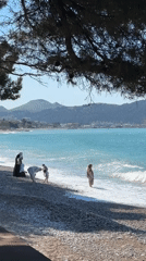 Morning beach life captured in Šušanj, Montenegro