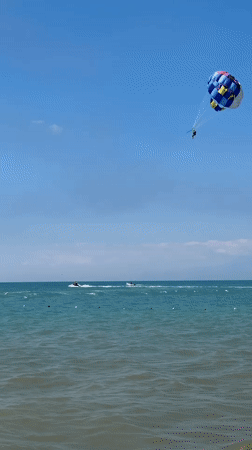 Morning beach activities captured in Serik, Turkey resort area