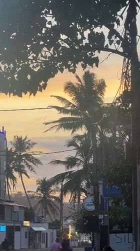 Sunset street life documented in Thalaramba, Sri Lanka