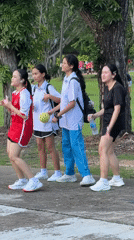 Outdoor Zumba class fills a blue court in Phuket City