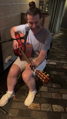 Live acoustic music over dinner at a Barcelona restaurant