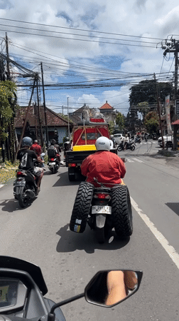 Morning street scenes documented in Ubud District, Indonesia
