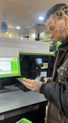 Evening shoppers navigate Buenos Aires supermarket checkout and aisles