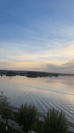 Sunset captured over Votkinsk Reservoir by multiple witnesses