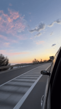 Highway travel documented from moving vehicle in Montenegro