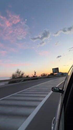 Highway travel documented from moving vehicle in Montenegro