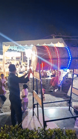 LED-lit drum performance draws crowds to Lhokseumawe public square