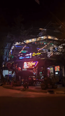 Outdoor bar with Tiger signage observed in Nha Trang