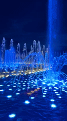 Moscow's Ostankino Park fountain lights up a summer evening