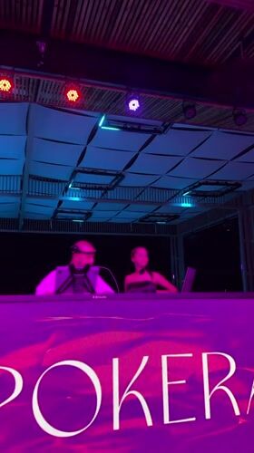 DJ set at a purple-lit Burgas night venue