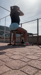 Morning rooftop workout session captured in Prijevor, Montenegro