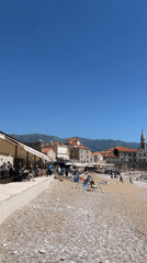 Tourist activities captured across Budva beaches and plazas Saturday morning