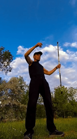 Baton practice and a rest break outdoors in Karaganda