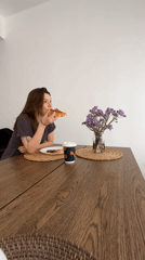 Woman enjoys Mother's Day breakfast in Limassol Cyprus