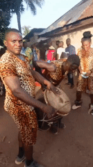 Traditional cultural celebration with drums and dancing in Akwanga Nigeria