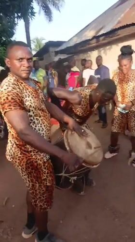 Traditional cultural celebration with drums and dancing in Akwanga Nigeria