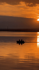 Golden hour on the Kama River, Chaikovsky