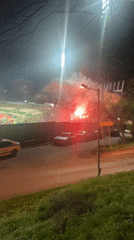 Evening football match draws crowds to Beroe Stadium Bulgaria