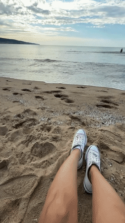 Early morning beach time in Nesebar with seagulls