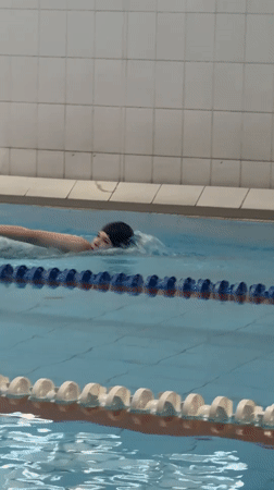 Lap swimming session at an indoor pool in Birobidzhan
