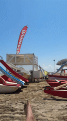 Swimming and lounging on Rimini's Adriatic beach